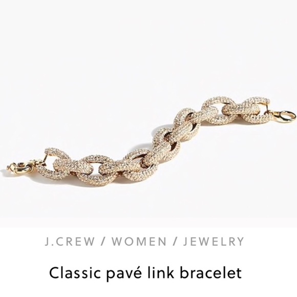 J. Crew Jewelry - Jcrew Gold Pave Link Statement Bracelet